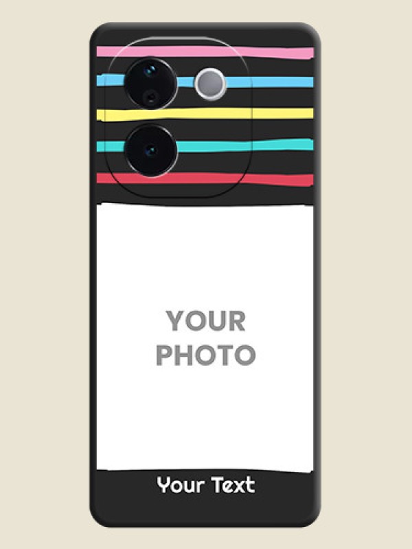 Custom Multicolor Lines with Image On Space Black Custom Soft Matte Mobile Back Cover - iQOO Z9s Pro 5G - alternate view