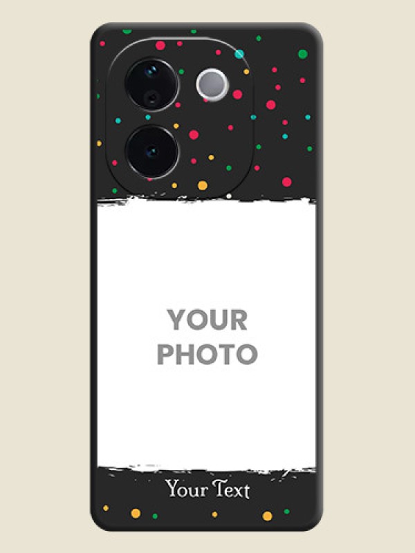 Custom Multicolor Dotted Pattern with Text On Space Black Custom Soft Matte Mobile Back Cover - iQOO Z9s Pro 5G - alternate view