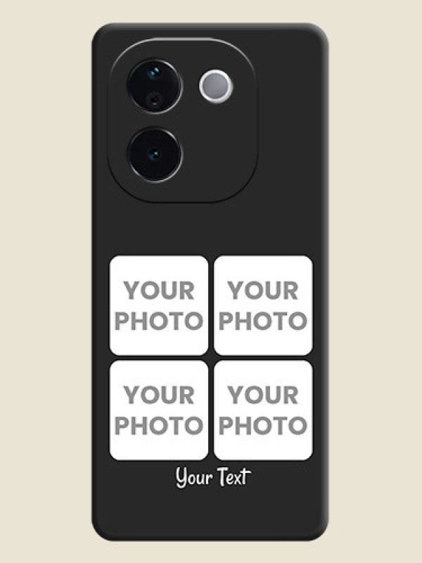 Custom Floral Art with 6 Image Holder on Photo On Space Black Custom Soft Matte Mobile Back Cover - iQOO Z9s Pro 5G - alternate view