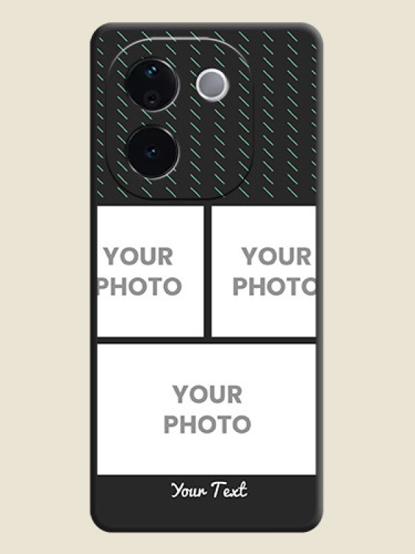 Custom Cross Dotted Pattern with 2 Image Holder On Space Black Custom Soft Matte Mobile Back Cover - iQOO Z9s Pro 5G - alternate view