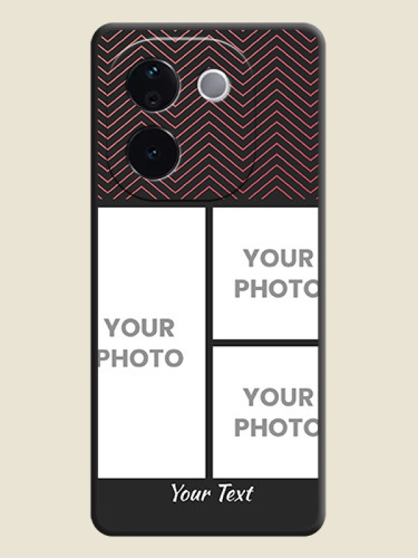 Custom Wave Pattern with 3 Image Holder On Space Black Custom Soft Matte Mobile Back Cover - iQOO Z9s Pro 5G - alternate view