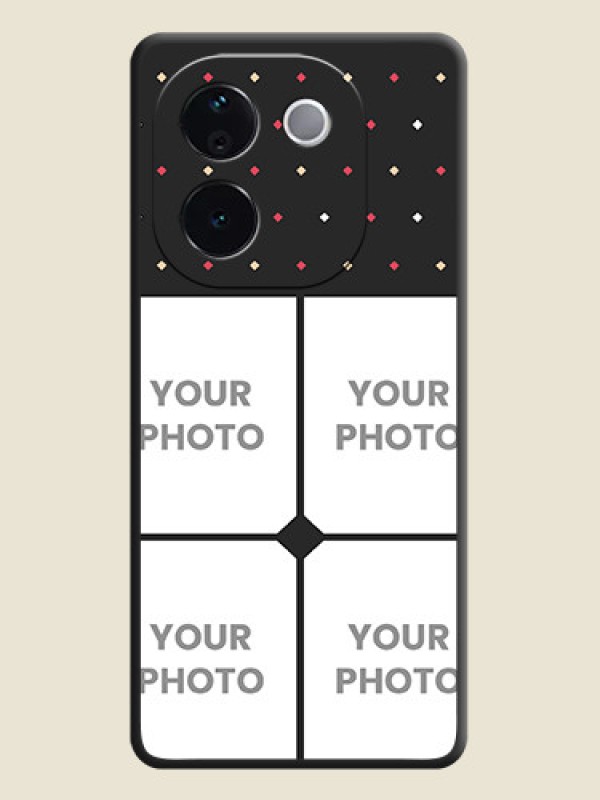 Custom Multicolor Dotted Pattern with 4 Image Holder On Space Black Custom Soft Matte Mobile Back Cover - iQOO Z9s Pro 5G - alternate view