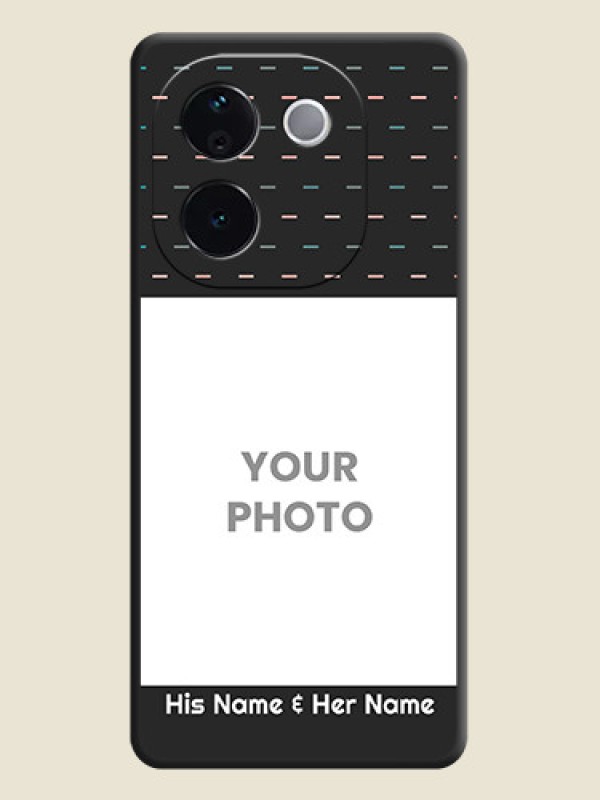 Custom Line Pattern Design with Text On Space Black Custom Soft Matte Mobile Back Cover - iQOO Z9s Pro 5G - alternate view