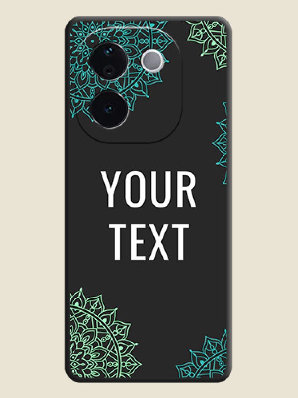 Custom Your Name with Floral Design On Space Black Custom Soft Matte Mobile Back Cover - iQOO Z9s Pro 5G - alternate view