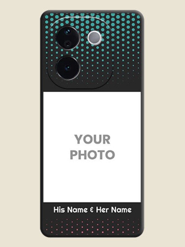 Custom Faded Dots with Grunge Photo Frame and Text On Space Black Custom Soft Matte Mobile Back Cover - iQOO Z9s Pro 5G - alternate view