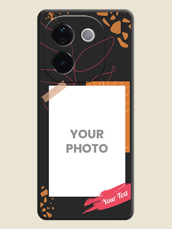 Custom Orange Photo Frame On Space Black Custom Soft Matte Mobile Back Cover - iQOO Z9s Pro 5G - alternate view