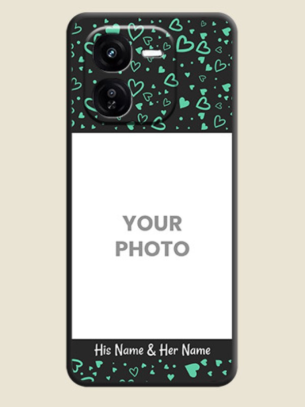 Custom Sea Green Indefinite Love Pattern on Photo On Space Black Custom Soft Matte Mobile Back Cover - iQOO Z9X 5G - alternate view