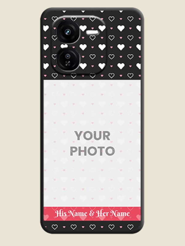 Custom White Color Love Symbols with Text Design on Photo On Space Black Custom Soft Matte Mobile Back Cover - iQOO Z9X 5G - alternate view