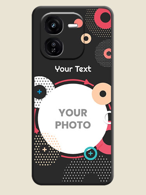 Custom Multicoloured Round Image On Space Black Custom Soft Matte Mobile Back Cover - iQOO Z9X 5G - alternate view