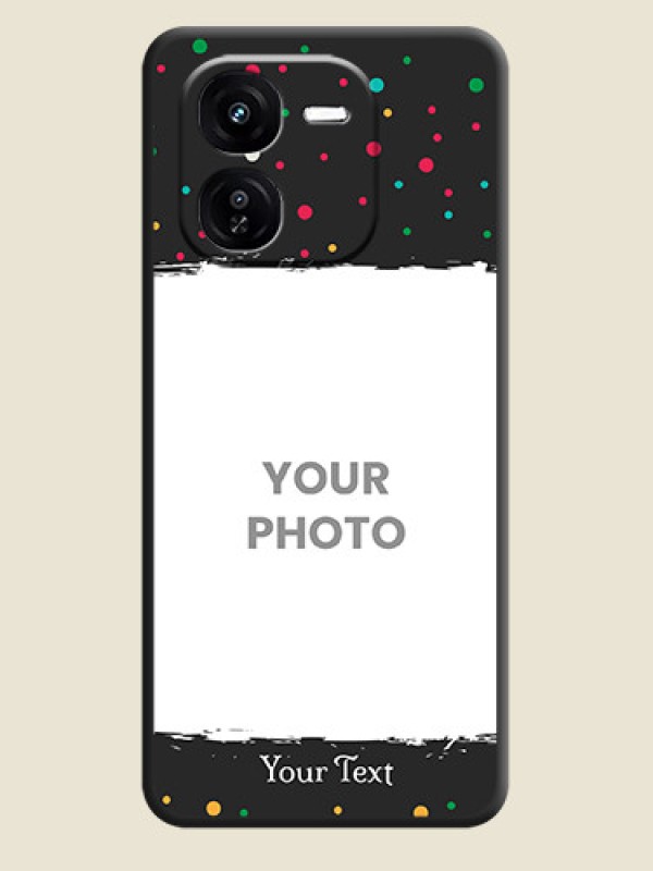 Custom Multicolor Dotted Pattern with Text On Space Black Custom Soft Matte Mobile Back Cover - iQOO Z9X 5G - alternate view