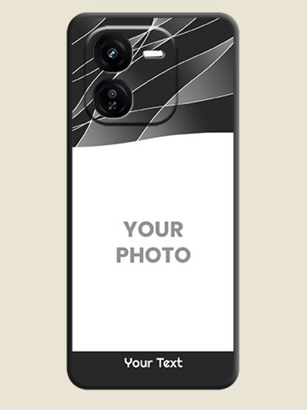 Custom Mixed Wave Lines on Photo On Space Black Custom Soft Matte Mobile Back Cover - iQOO Z9X 5G - alternate view
