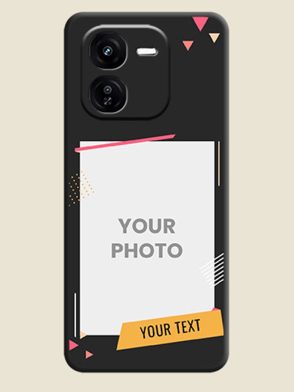 Custom Photo Frame with Triangle Small Dots on Photo On Space Black Custom Soft Matte Mobile Back Cover - iQOO Z9X 5G - alternate view