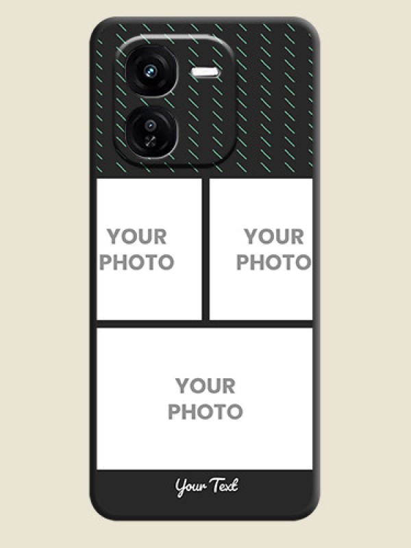 Custom Cross Dotted Pattern with 2 Image Holder On Space Black Custom Soft Matte Mobile Back Cover - iQOO Z9X 5G - alternate view