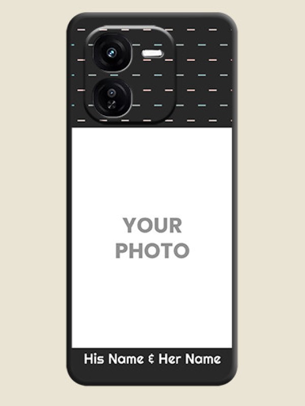 Custom Line Pattern Design with Text On Space Black Custom Soft Matte Mobile Back Cover - iQOO Z9X 5G - alternate view