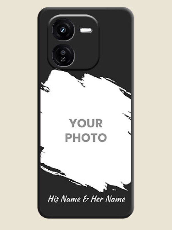 Custom Grunge Brush Strokes on Photo On Space Black Custom Soft Matte Mobile Back Cover - iQOO Z9X 5G - alternate view