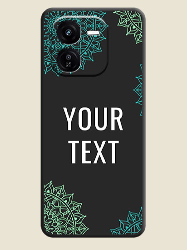 Custom Your Name with Floral Design On Space Black Custom Soft Matte Mobile Back Cover - iQOO Z9X 5G - alternate view