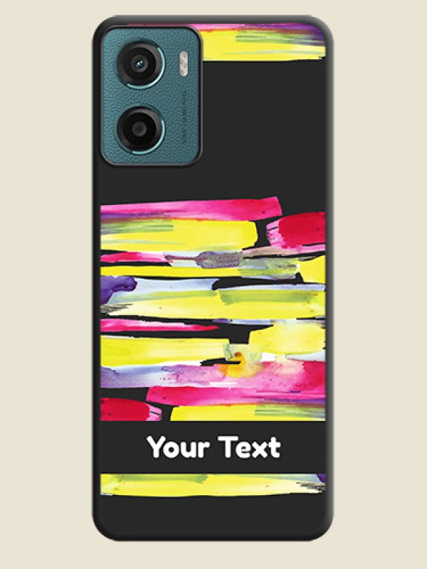 Custom Brush Coloured On Space Black Custom Soft Matte Mobile Back Cover - Motorola E15 - alternate view