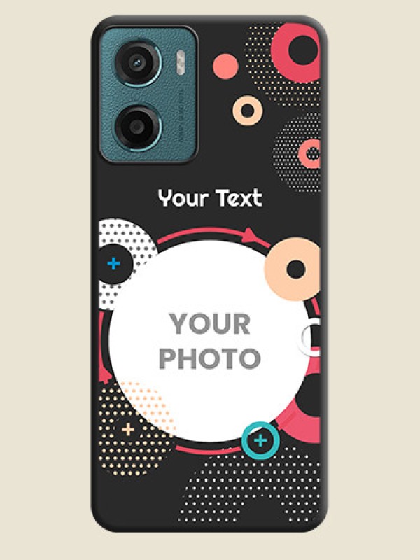 Custom Multicoloured Round Image On Space Black Custom Soft Matte Mobile Back Cover - Motorola E15 - alternate view