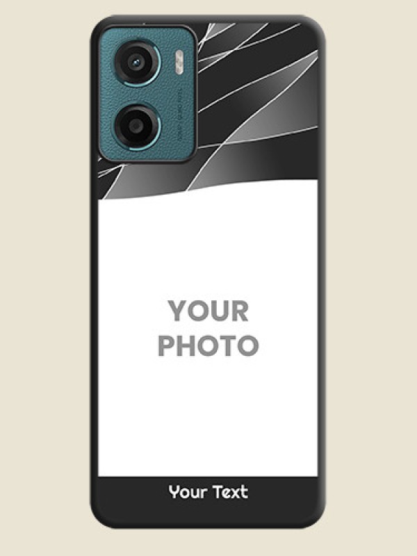Custom Mixed Wave Lines on Photo On Space Black Custom Soft Matte Mobile Back Cover - Motorola E15 - alternate view