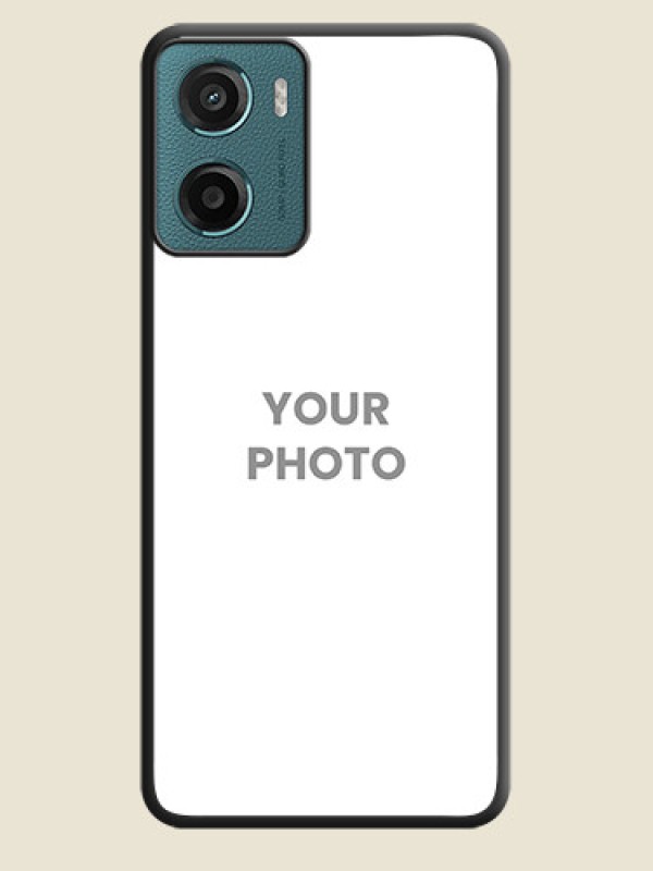Custom Full Single Pic Upload On Space Black Custom Soft Matte Mobile Back Cover - Motorola E15 - alternate view