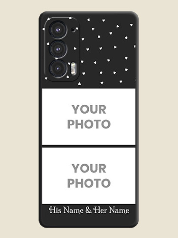 Custom Miniature Love Symbols with Name on Space Black Custom Soft Matte Back Cover - Motorola Edge 20 5G - alternate view