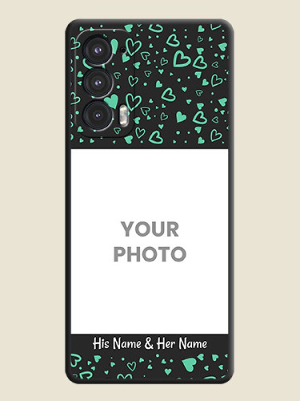Custom Sea Green Indefinite Love Pattern on Photo on Space Black Soft Matte Mobile Cover - Motorola Edge 20 5G - alternate view