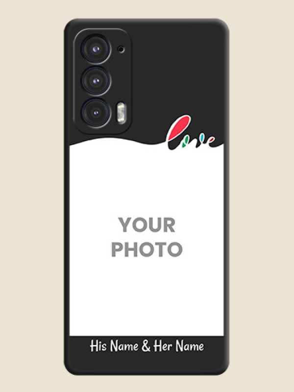 Custom Fall in Love Pattern with Picture on Photo on Space Black Soft Matte Mobile Case - Motorola Edge 20 5G - alternate view