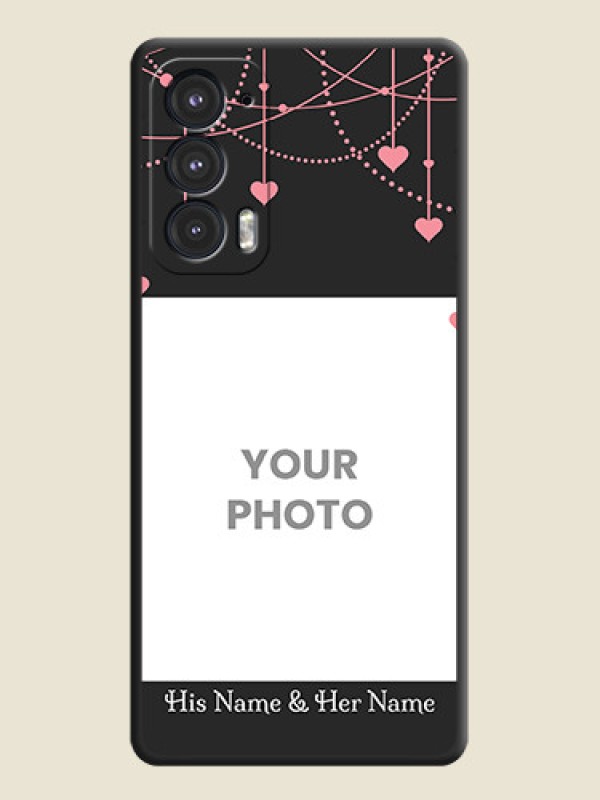 Custom Pink Love Hangings with Text on Space Black Custom Soft Matte Back Cover - Motorola Edge 20 5G - alternate view