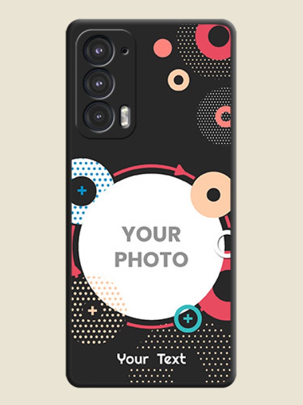 Custom Multicoloured Round Image on Personalised Space Black Soft Matte Cases - Motorola Edge 20 5G - alternate view