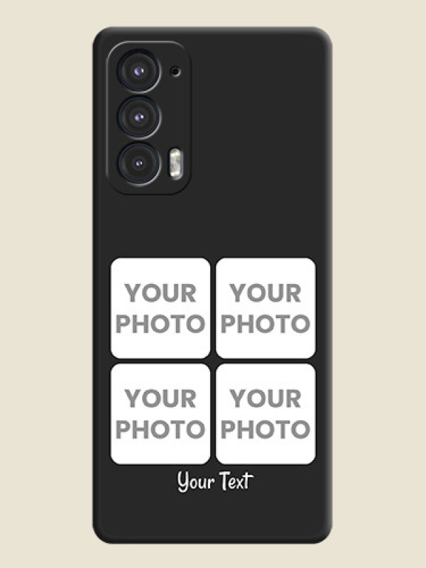 Custom Floral Art with 6 Image Holder on Photo on Space Black Soft Matte Mobile Case - Motorola Edge 20 5G - alternate view