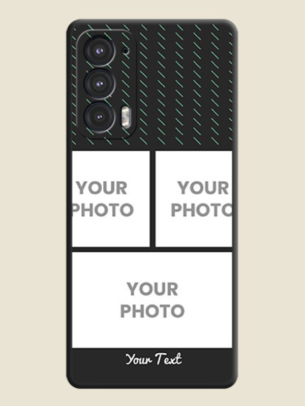 Custom Cross Dotted Pattern with 2 Image Holder on Personalised Space Black Soft Matte Cases - Motorola Edge 20 5G - alternate view