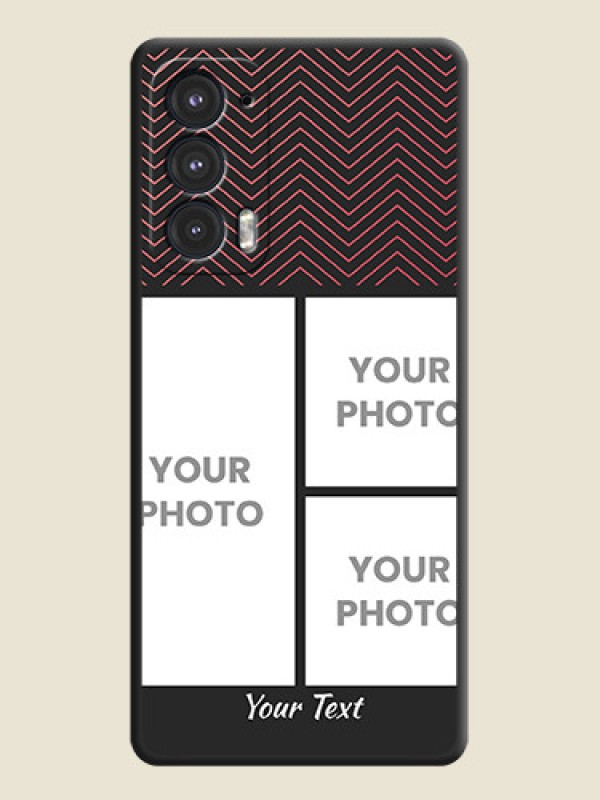 Custom Wave Pattern with 3 Image Holder on Space Black Custom Soft Matte Back Cover - Motorola Edge 20 5G - alternate view
