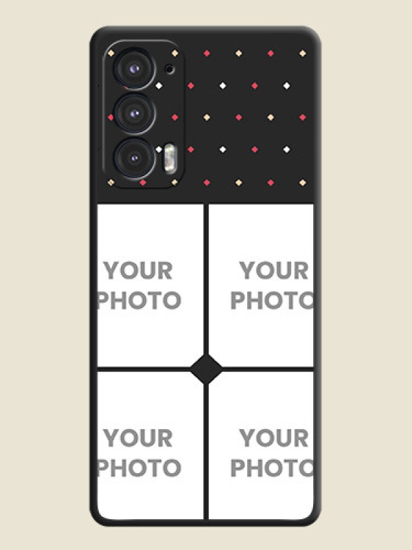 Custom Multicolor Dotted Pattern with 4 Image Holder on Space Black Custom Soft Matte Phone Cases - Motorola Edge 20 5G - alternate view