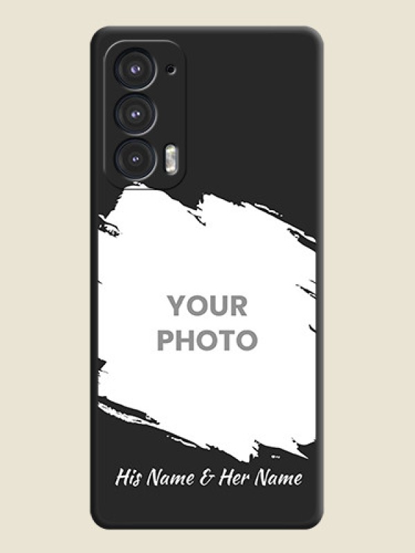 Custom Grunge Brush Strokes on Photo on Space Black Soft Matte Back Cover - Motorola Edge 20 5G - alternate view