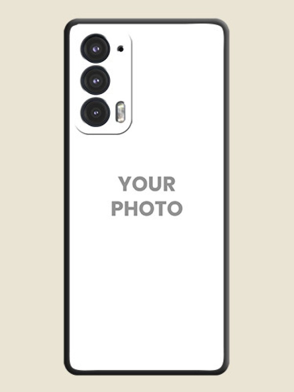 Custom Full Single Pic Upload On Space Black Personalized Soft Matte Phone Covers -Motorola Edge 20 - alternate view