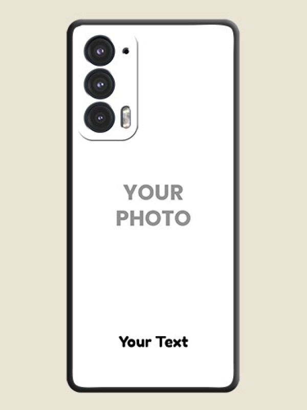 Custom Full Single Pic Upload With Text On Space Black Personalized Soft Matte Phone Covers -Motorola Edge 20 - alternate view