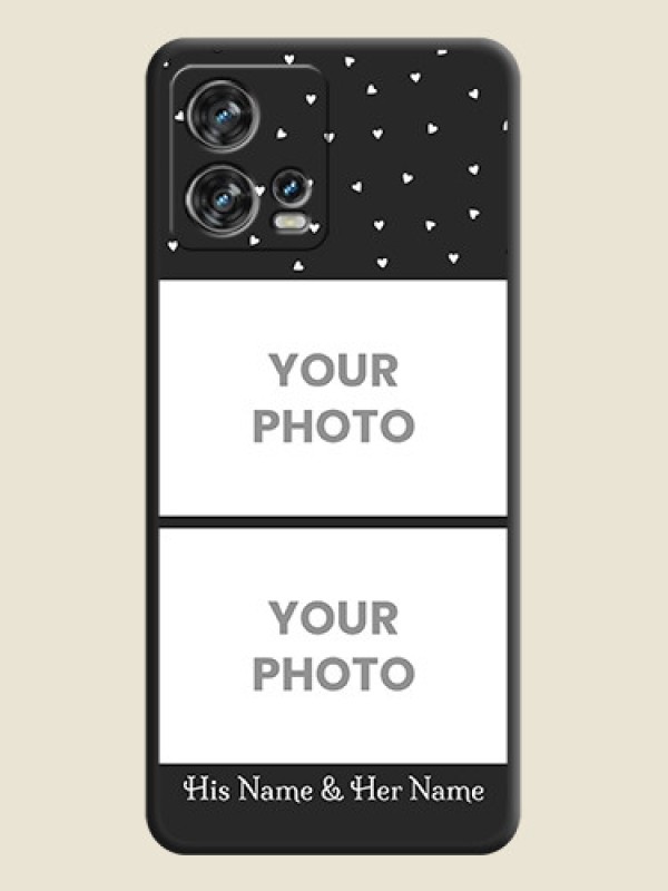 Custom Miniature Love Symbols with Name on Space Black Custom Soft Matte Back Cover - Motorola Edge 30 Fusion - alternate view