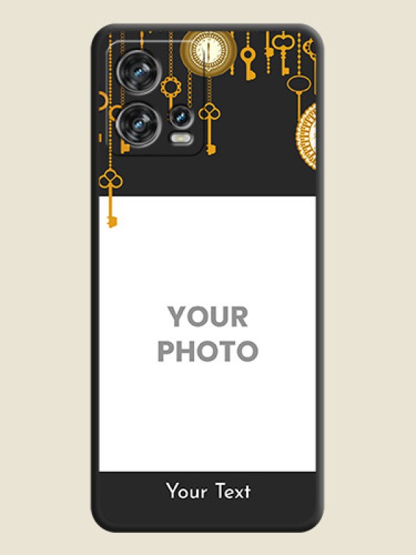 Custom Decorative Design with Text on Space Black Custom Soft Matte Back Cover - Motorola Edge 30 Fusion - alternate view