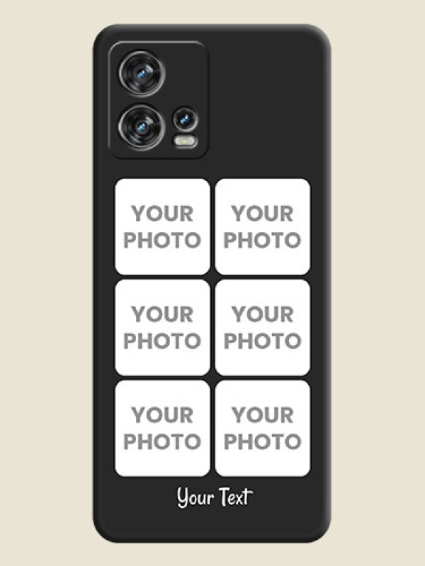 Custom Floral Art with 6 Image Holder on Photo on Space Black Soft Matte Mobile Case - Motorola Edge 30 Fusion - alternate view