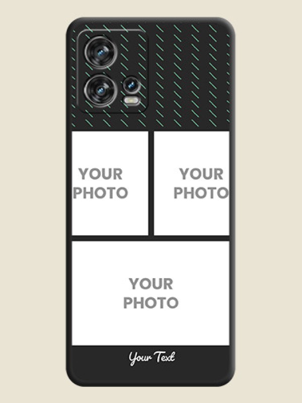 Custom Cross Dotted Pattern with 2 Image Holder  on Personalised Space Black Soft Matte Cases - Motorola Edge 30 Fusion - alternate view