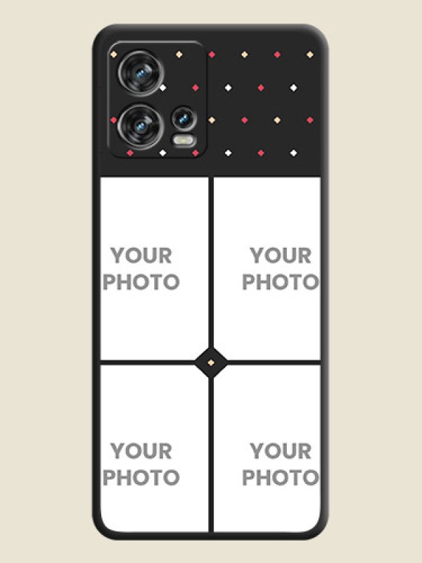 Custom Multicolor Dotted Pattern with 4 Image Holder on Space Black Custom Soft Matte Phone Cases - Motorola Edge 30 Fusion - alternate view