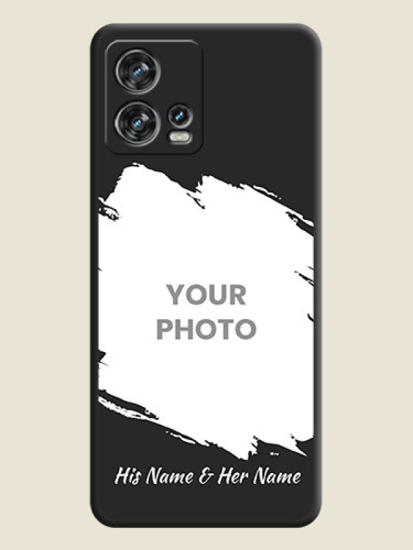 Custom Grunge Brush Strokes on Photo on Space Black Soft Matte Back Cover - Motorola Edge 30 Fusion - alternate view