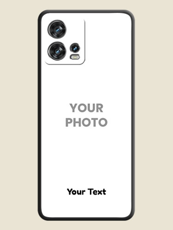 Custom Full Single Pic Upload With Text On Space Black Personalized Soft Matte Phone Covers -Motorola Edge 30 Fusion - alternate view