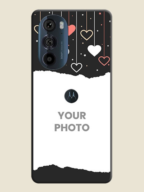 Custom Love Hangings with Splash Wave Picture on Space Black Custom Soft Matte Phone Back Cover - Edge 30 Pro - alternate view