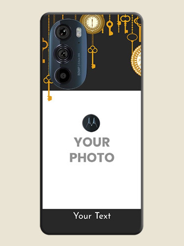 Custom Decorative Design with Text on Space Black Custom Soft Matte Back Cover - Edge 30 Pro - alternate view