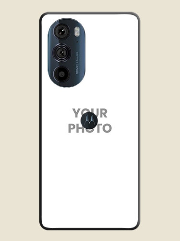 Custom Full Single Pic Upload On Space Black Personalized Soft Matte Phone Covers -Motorola Edge 30 Pro - alternate view