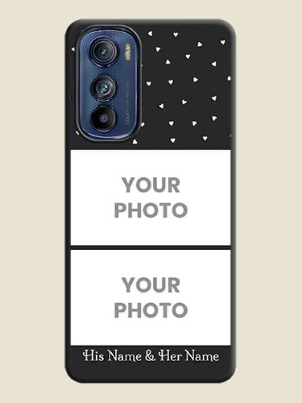 Custom Miniature Love Symbols with Name on Space Black Custom Soft Matte Back Cover - Motorola Edge 30 - alternate view