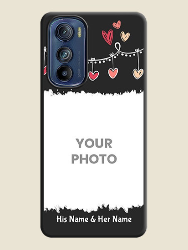 Custom Pink Love Hangings with Name on Space Black Custom Soft Matte Phone Cases - Motorola Edge 30 - alternate view