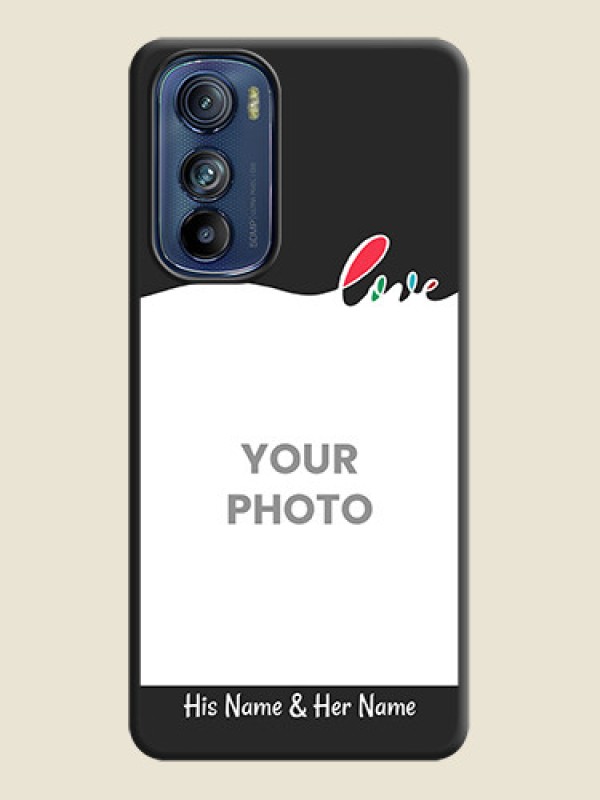 Custom Fall in Love Pattern with Picture on Photo on Space Black Soft Matte Mobile Case - Motorola Edge 30 - alternate view
