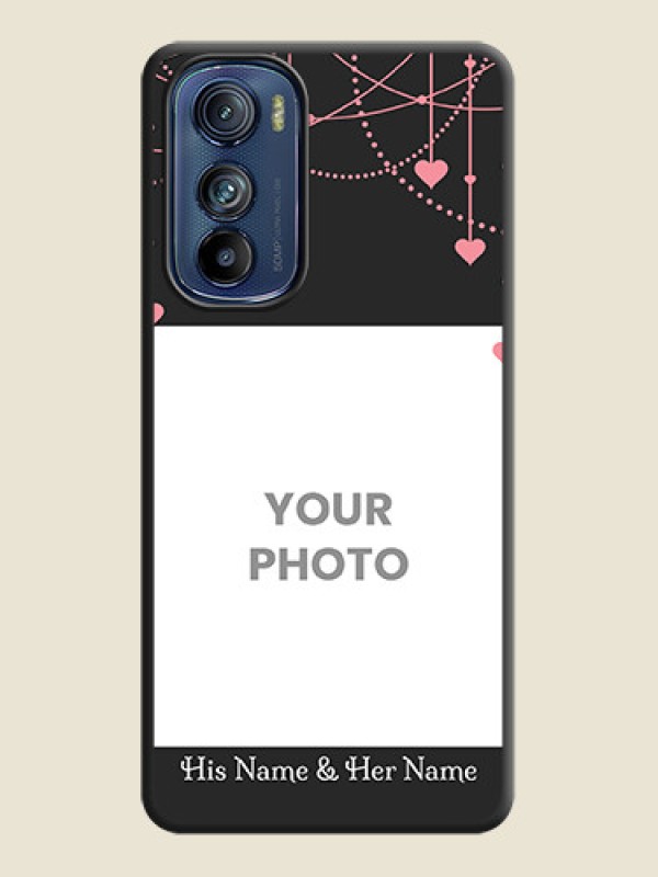 Custom Pink Love Hangings with Text on Space Black Custom Soft Matte Back Cover - Motorola Edge 30 - alternate view